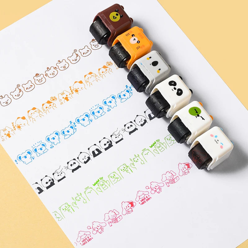 Kreativer Rollstempel mit niedlichen Tiermotiven für DIY Dekoration