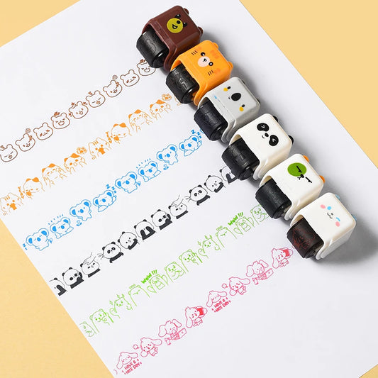 Kreativer Rollstempel mit niedlichen Tiermotiven für DIY Dekoration