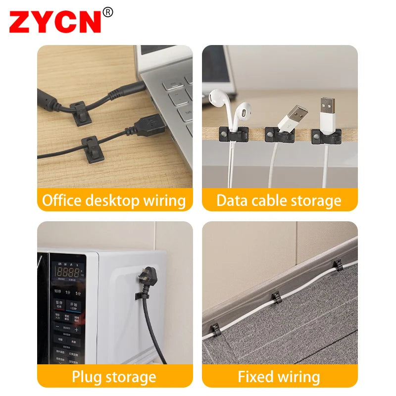 20x Selbstklebende Kabel Organizer Clips für Desktop Management - Schwarz