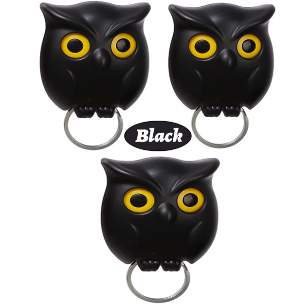Blinkende Eule magnetischer Schlüsselhaken selbstklebend für Wand und Tür