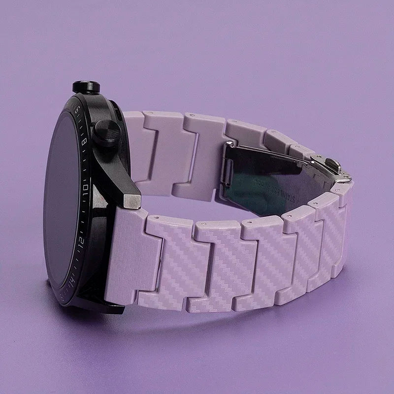 Leichtes - robustes Carbon Fiber Armband 20/22mm für Samsung - Huawei Uhren