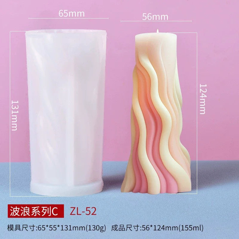 Silikonform für kreative Kerzen und Dekorationen im Wellen-Design