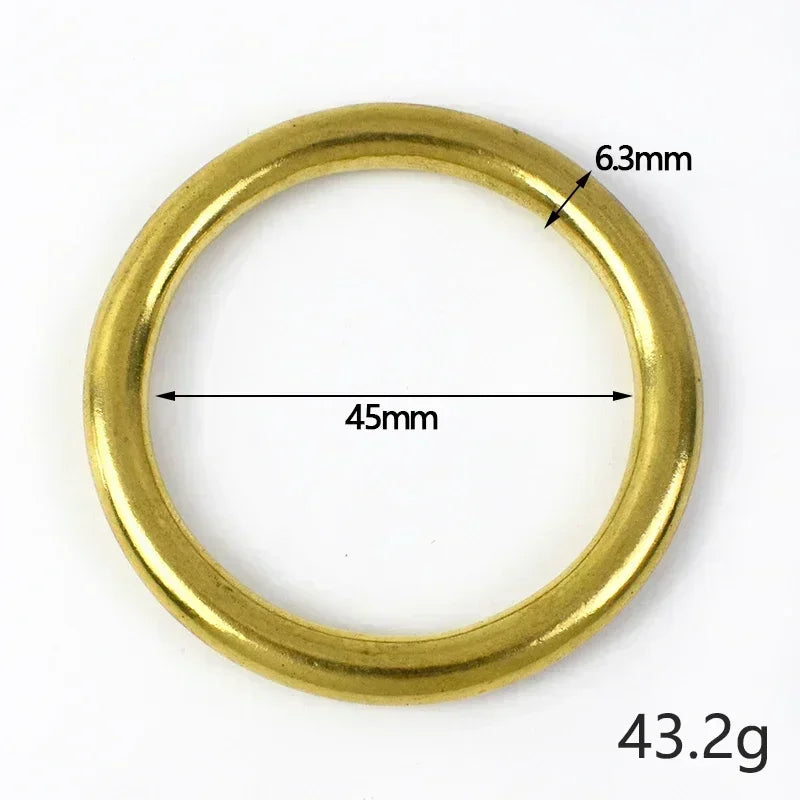 O-Ring aus massivem Messing, nahtlose Ringe für Gürtel und Schlüssel