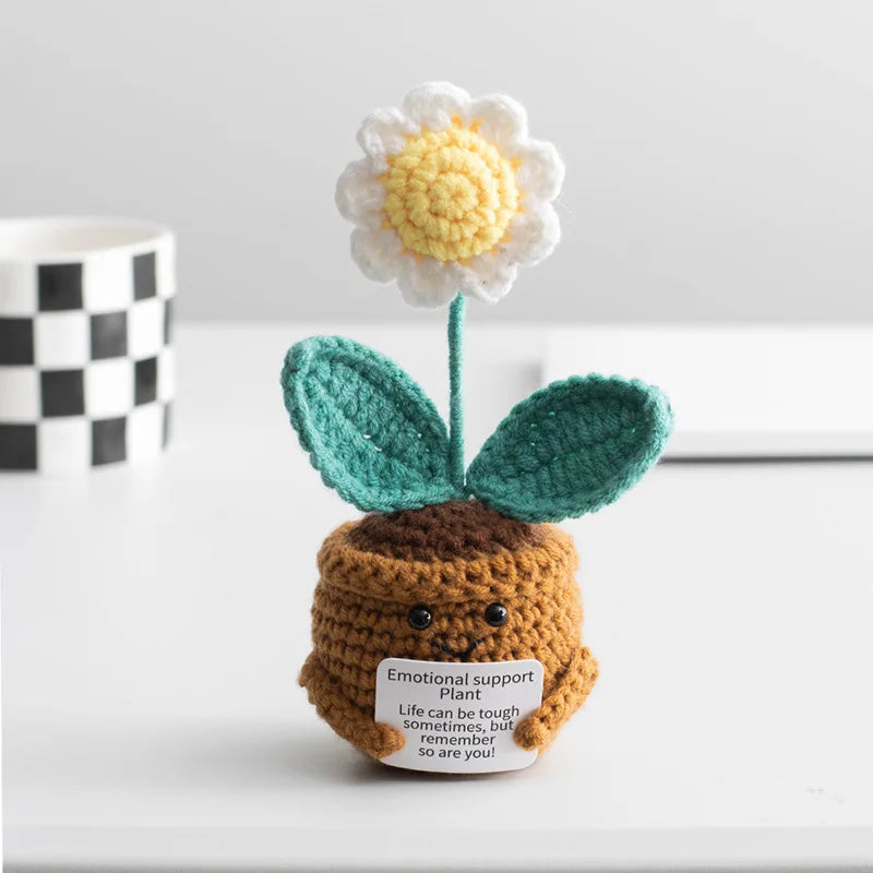 Kawaii Häkelblumentopf für Schreibtisch Auto Dekor Emotionale Unterstützung