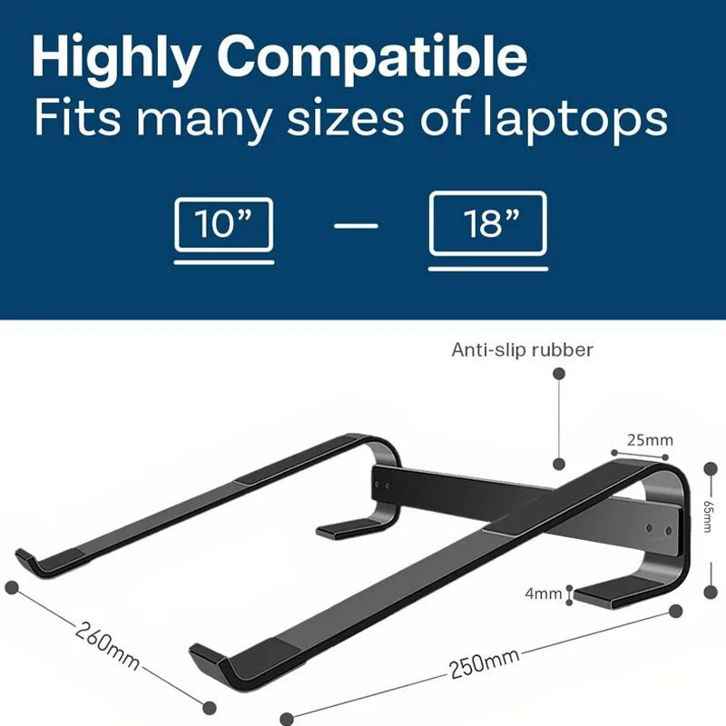 Ergonomischer Laptop-Ständer Aluminium Kühlhalterung für 10-18 Zoll Notebooks