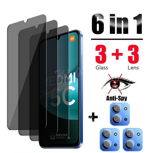 Anti Spy Displayschutzfolie 9H für Redmi 15C mit Privatsphäre Schutz