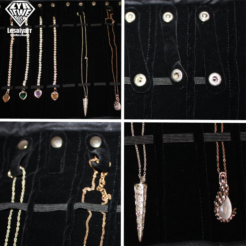 Praktische Samt Schmuckrolle für Ketten & Armbänder Reiseorganizer