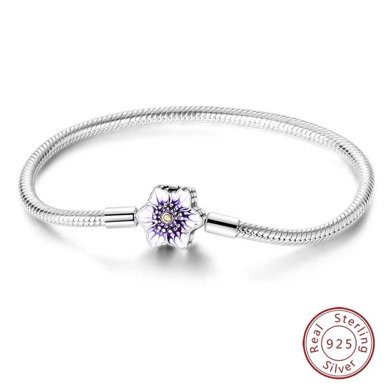 Armband Silber 925 mit Stern Mond Sonne und Grünem Zirkon Charm