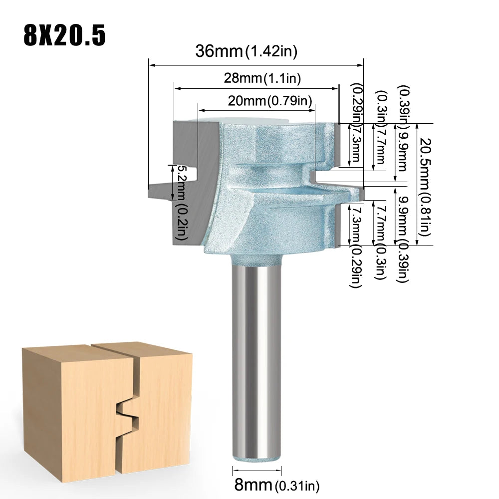 Holz Fräser 8mm und 12mm 1/2 Schaft - Präzises Trimmen und Zapfenfräsen