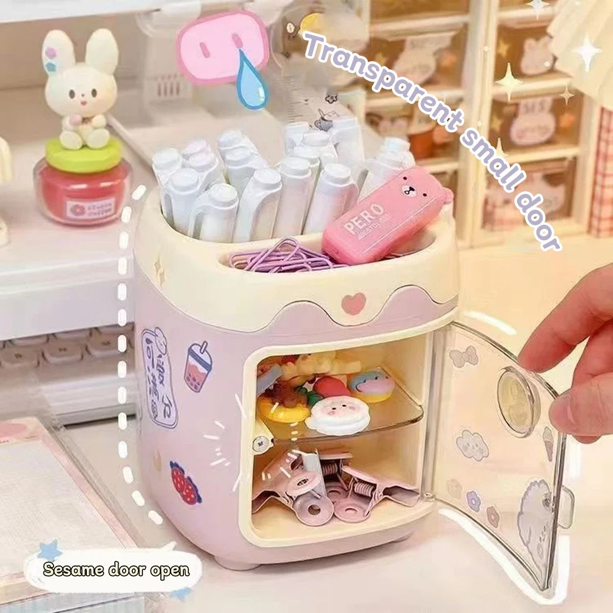 Cartoon Stifthalter mit 6 Fächern Nordic Design für Schule Büro Organizer
