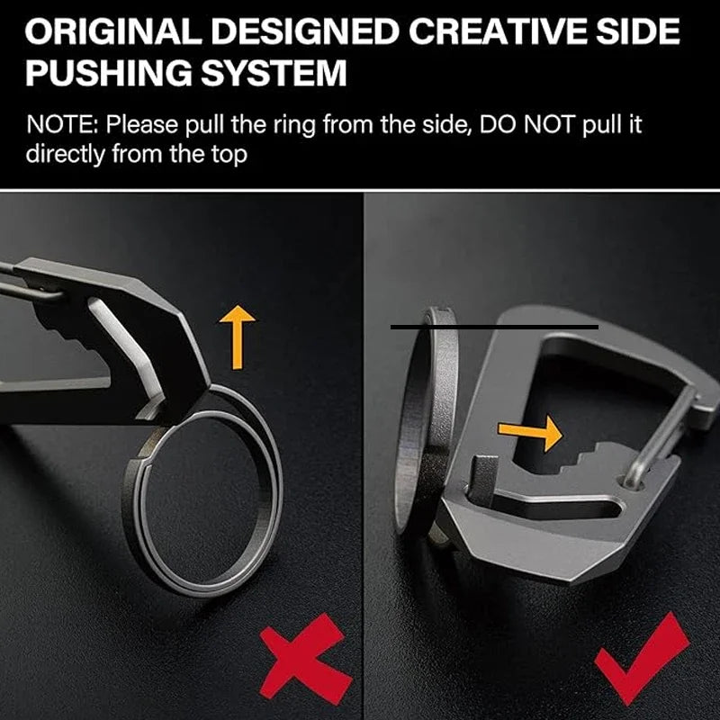 Schlüsselanhänger aus Titanlegierung mit sicherer O Schnalle für Männer-Yabubest - Home & More