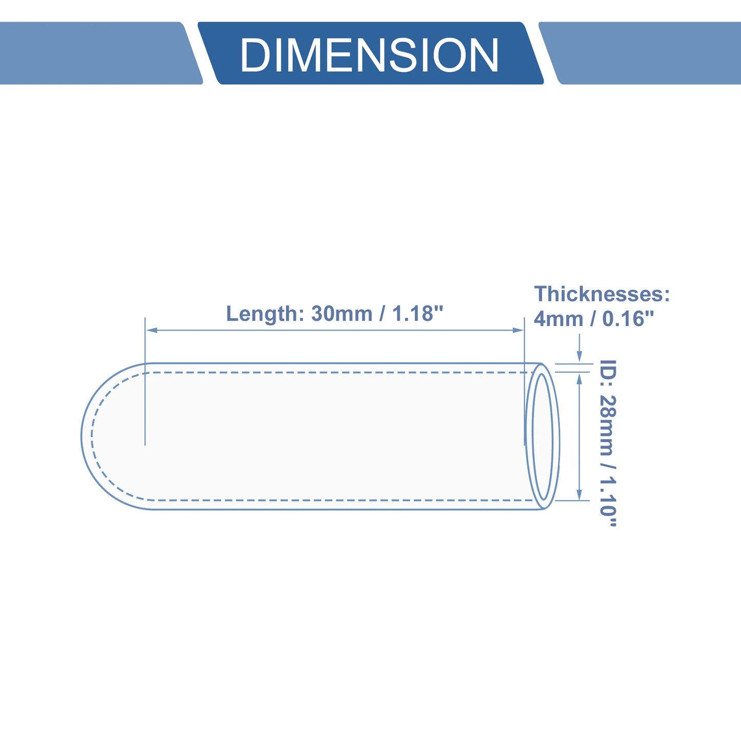 Auto Silikonschlauch Endkappe 6-40 mm Innendurchmesser 30 mm Länge schwarz