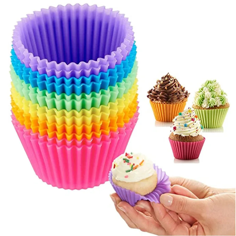 12er Set Silikon Backformen für Cupcakes Muffins Kuchen DIY Küche
