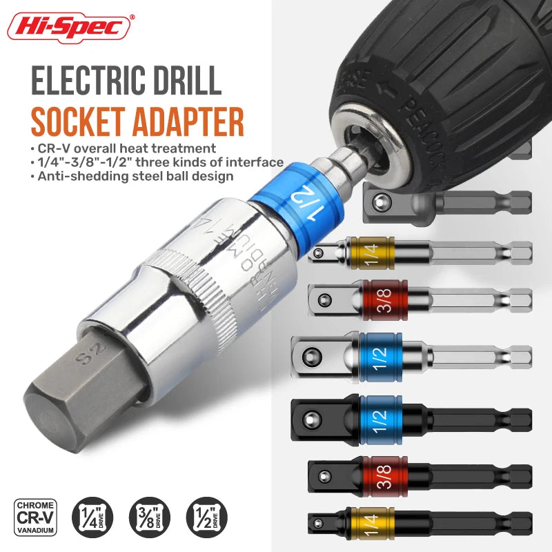 Hi-Spec Schlagschrauber Adapter Set mit Halterung für Ratschenschlüssel-Yabubest - Home & More