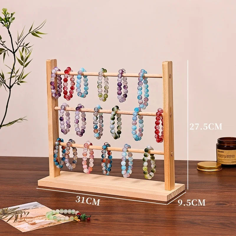 Abnehmbarer Schmuckhalter aus Holz mit 2 bis 6 Etagen