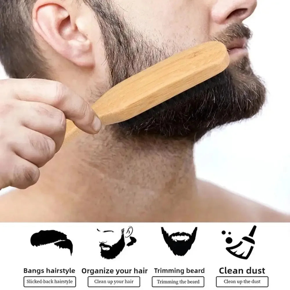 Holz Haarbürste mit Wildschweinborsten Antistatisch Für Glattes Styling