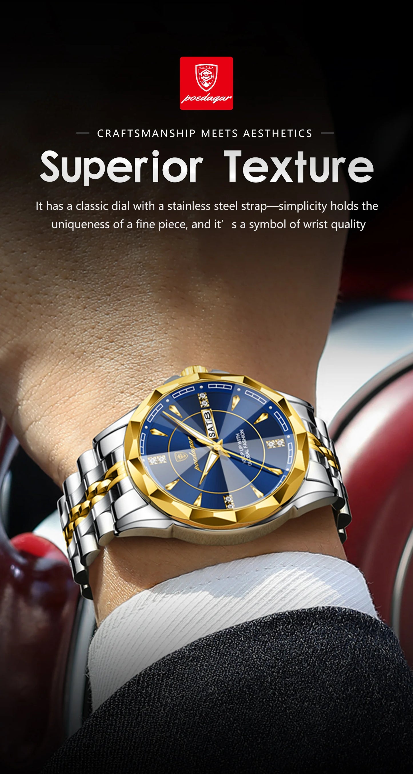 Luxus Herren Quarzuhr Wasserdicht Edelstahl Business Armbanduhr