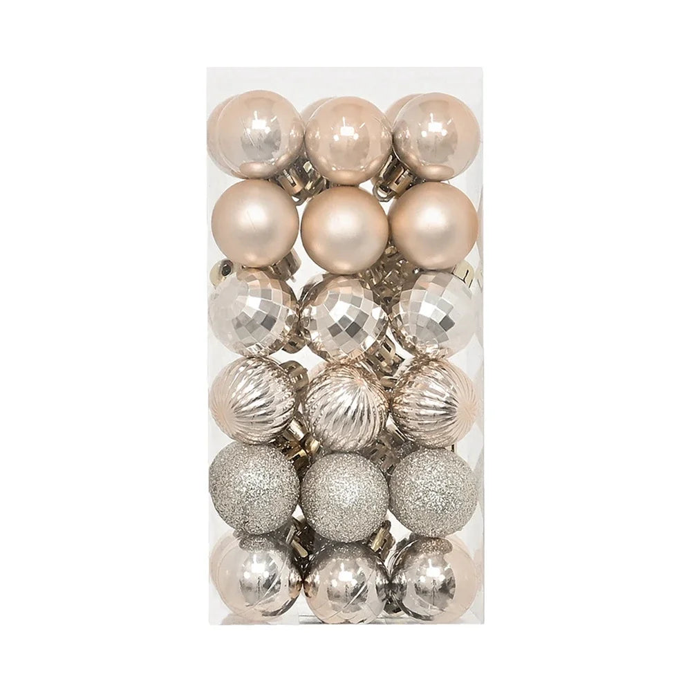 36er Set Weihnachtskugeln für festliche Baumdekoration