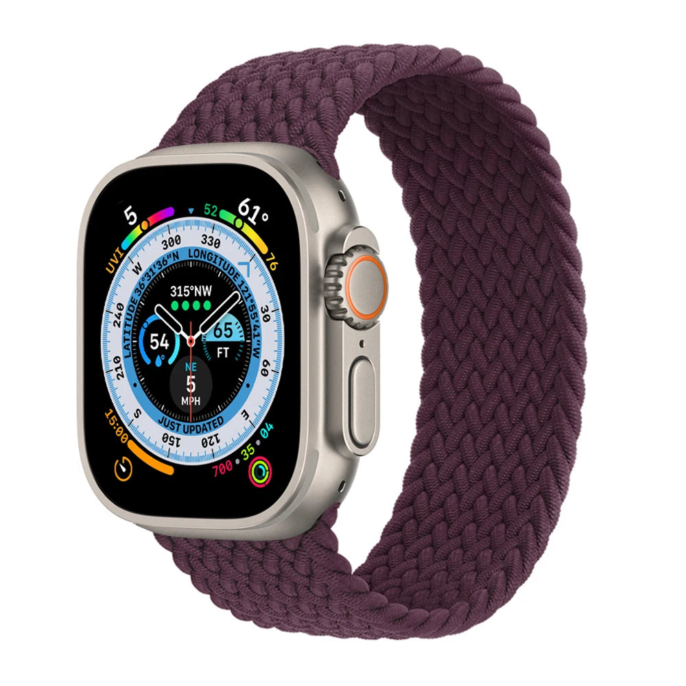 Geflochtenes Solo Loop Ersatzarmband für Smartwatch 38-49mm Unisex