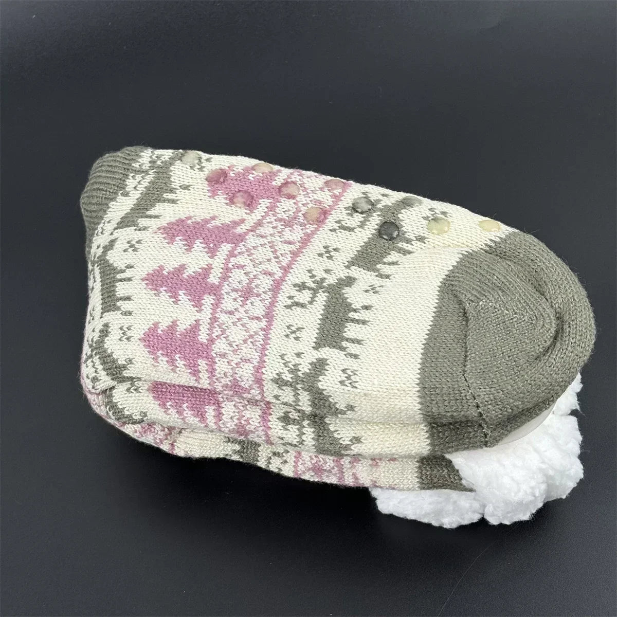 2er Set flauschige Damen Thermo-Socken rutschfest warm Plüsch Weihnachten