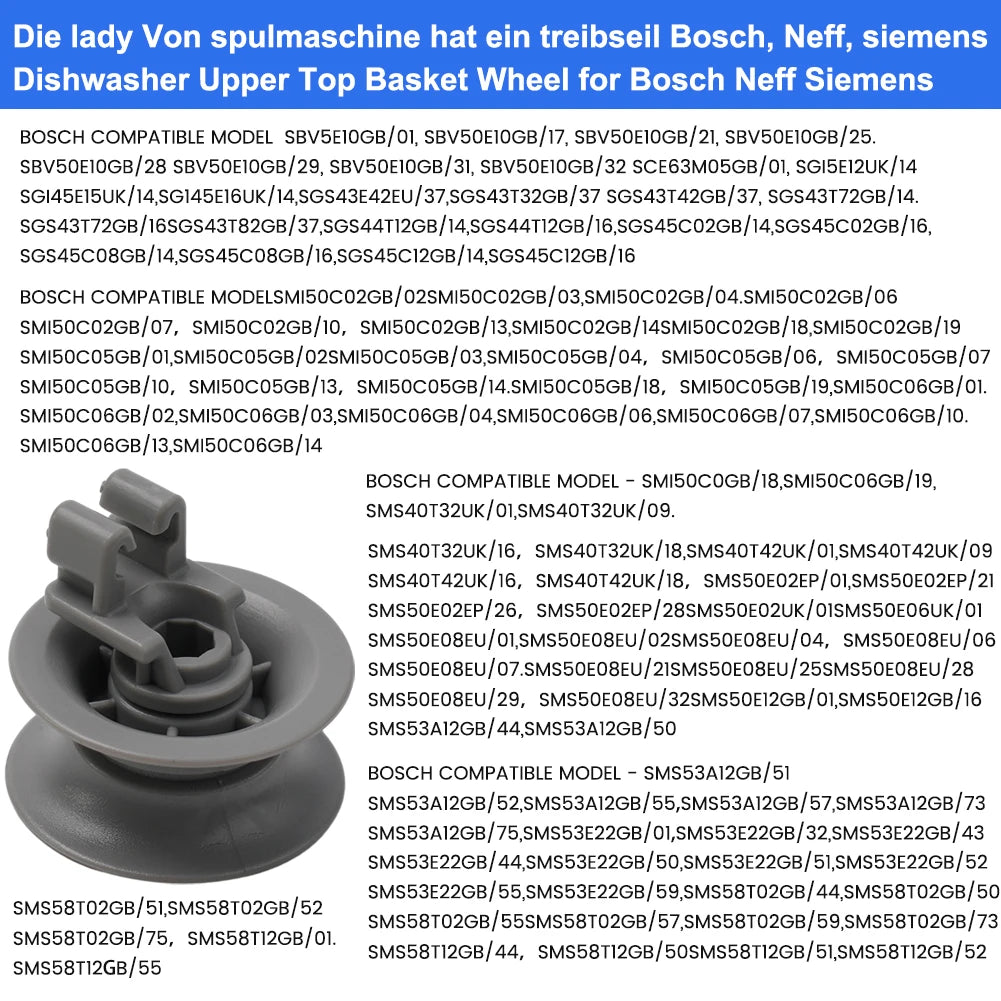 Hochwertige Geschirrspüler Korbrollen aus langlebigem ABS-Material