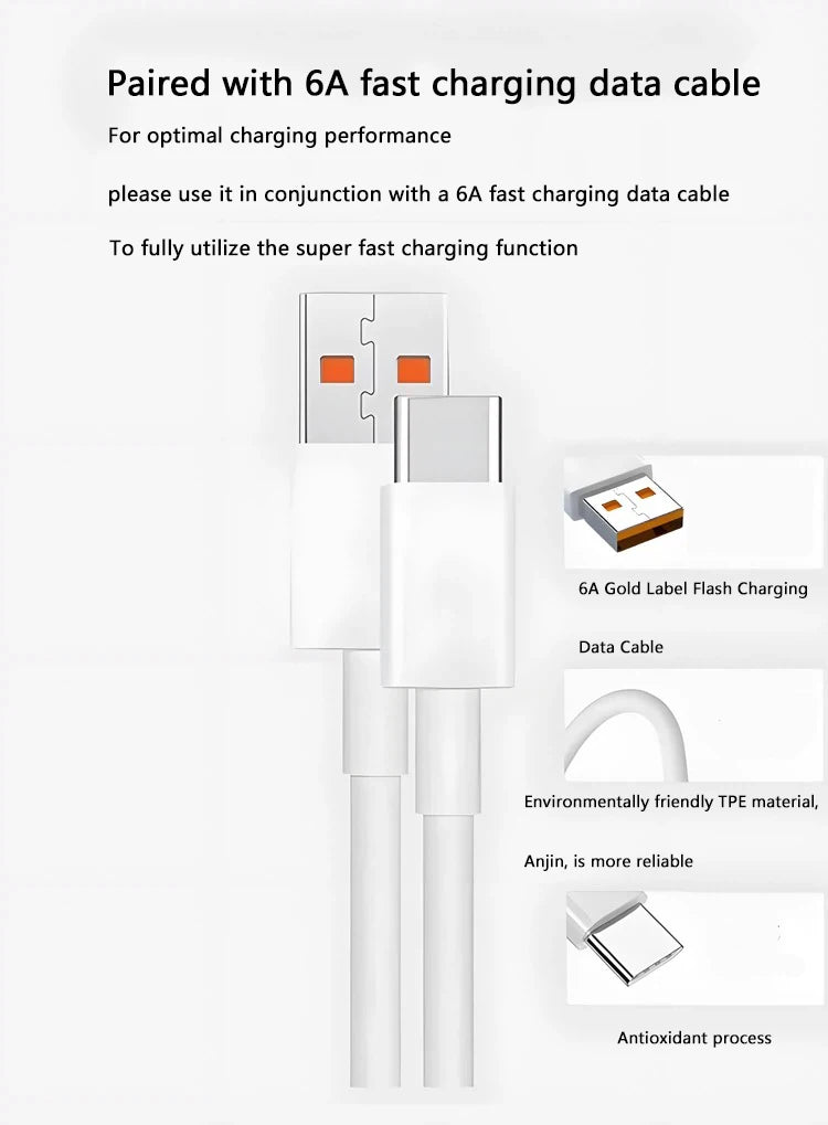 65W USB-C Schnellladegerät mit Ladekabel für zügiges Laden