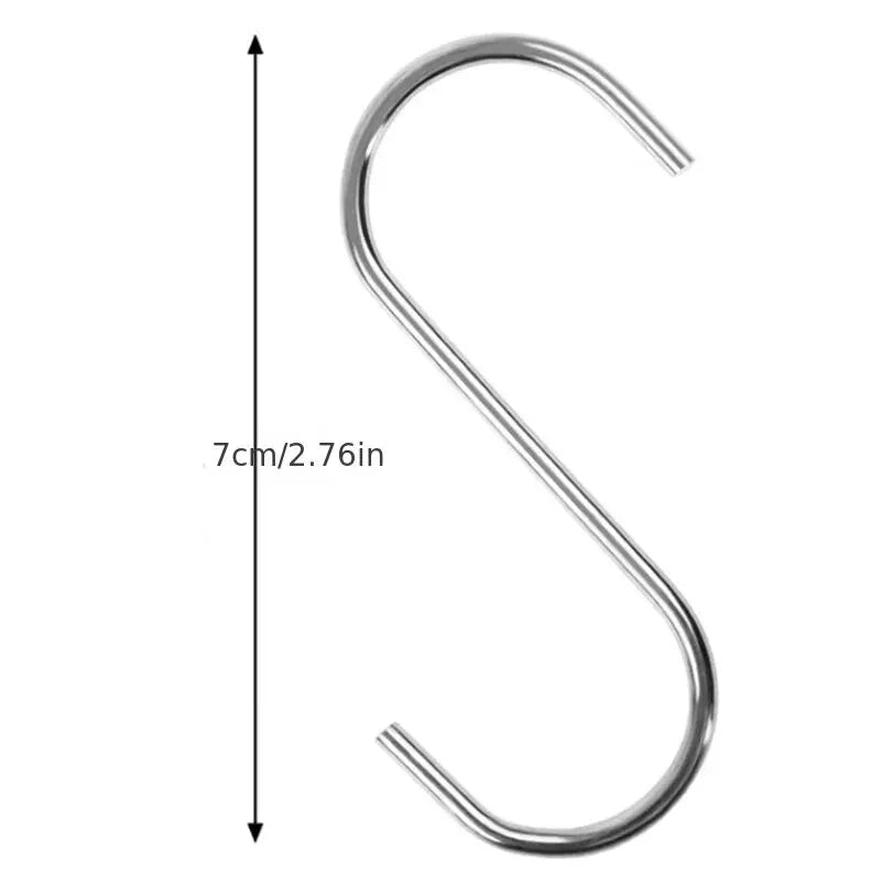 10 Edelstahl S-Haken 5-11cm Multifunktional für Küche Bad Kleidung