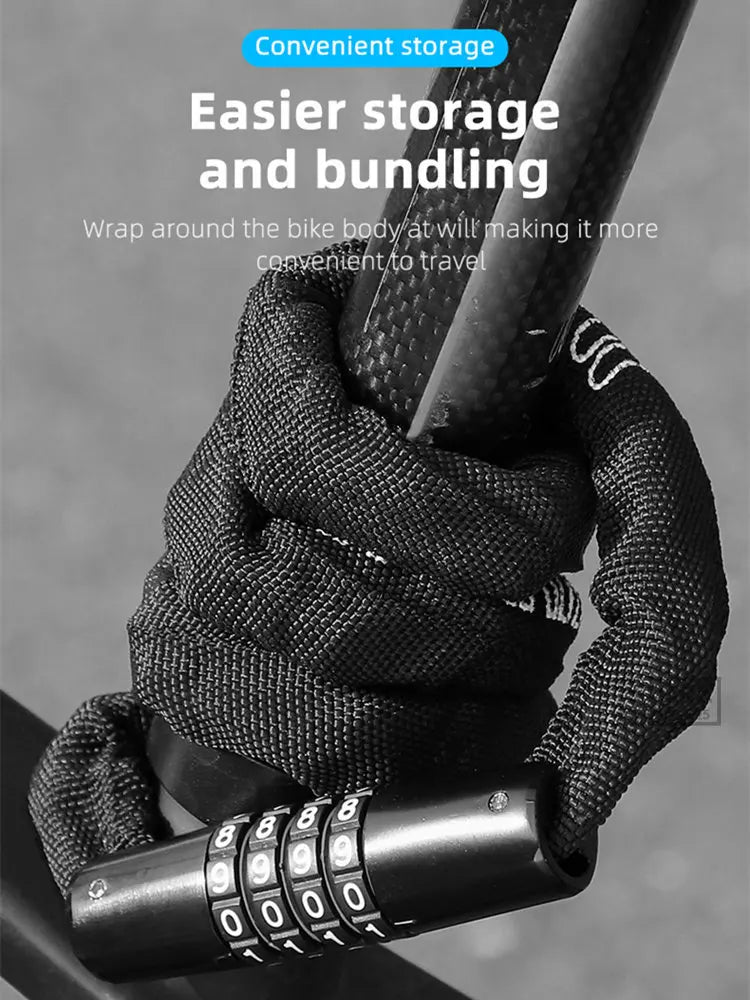 Langlebiges Fahrrad Kettenschloss mit 4 Stelligem Zahlencode