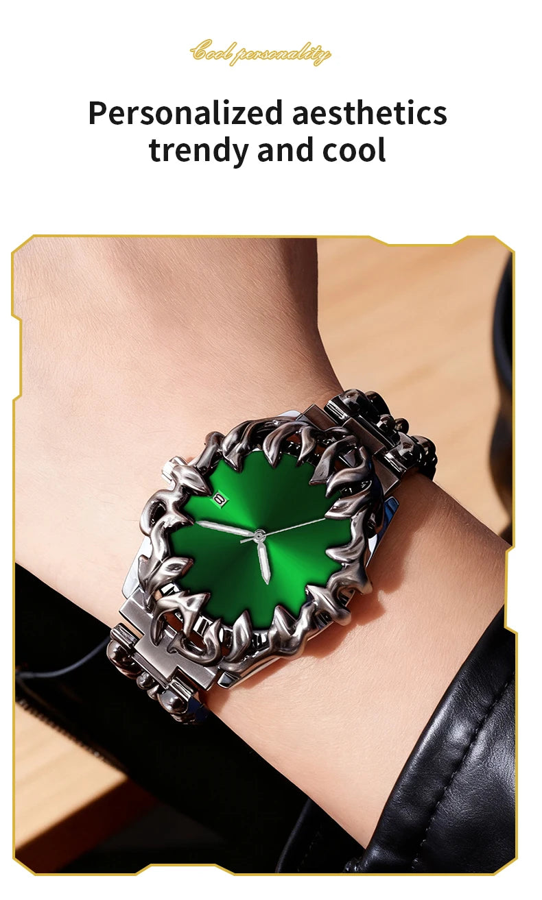 Sportliche Herrenuhr mit Edelstahl Armband und Quarzwerk