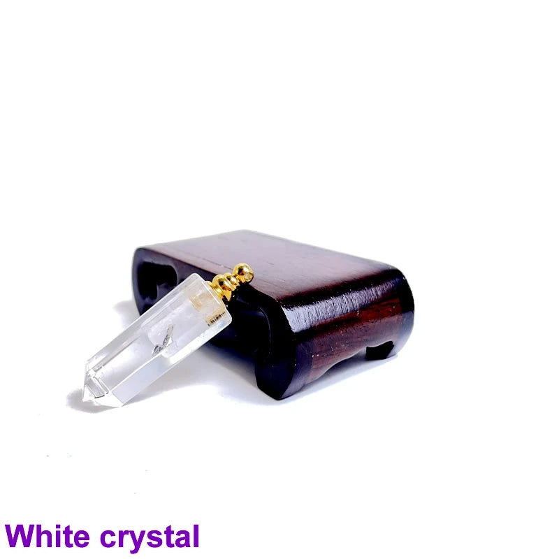 Unregelmäßige Naturstein Parfümflasche Anhänger – Amethyst Tigerauge Öl Diffusor