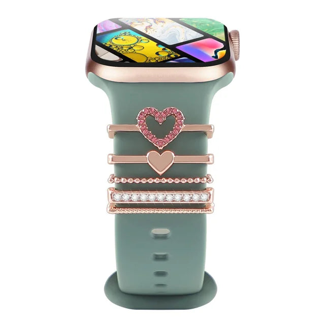 Dekoration für Apple Watch Band Ultra2 10 9 8 Diamant Schmuck Armband Zubehör für Samsung/Huawei Uhr 20/22mm Armband Charms-Yabubest - Home & More