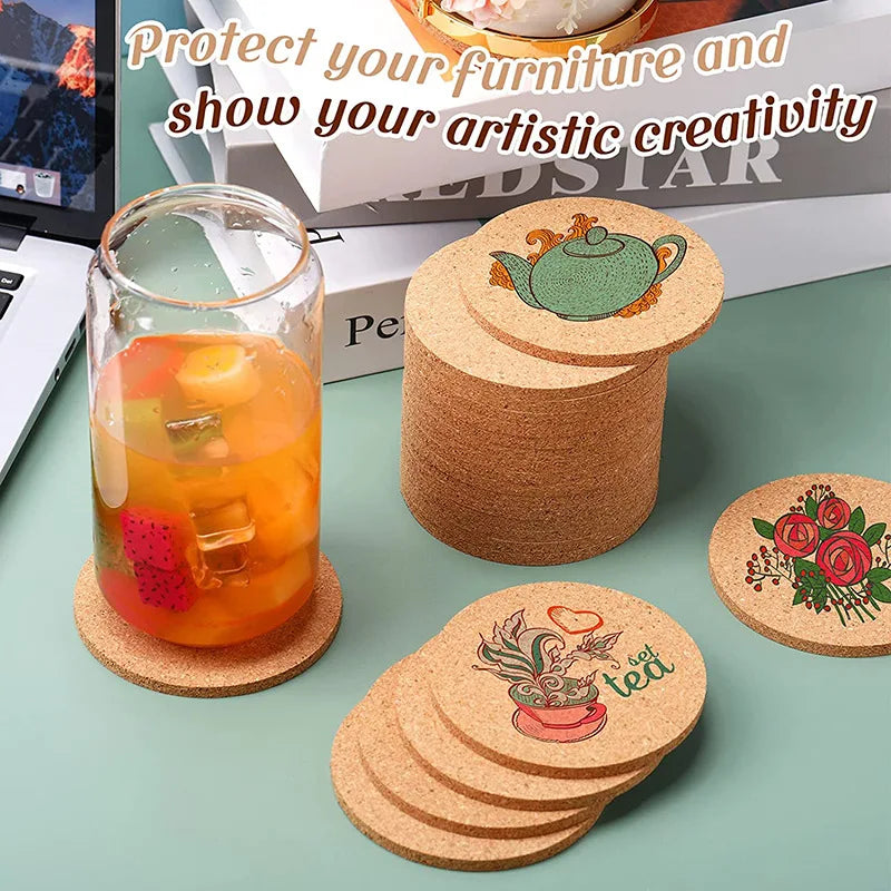 Tisch Korkuntersetzer für Tassen und Gläser – Umweltfreundlicher Schutz