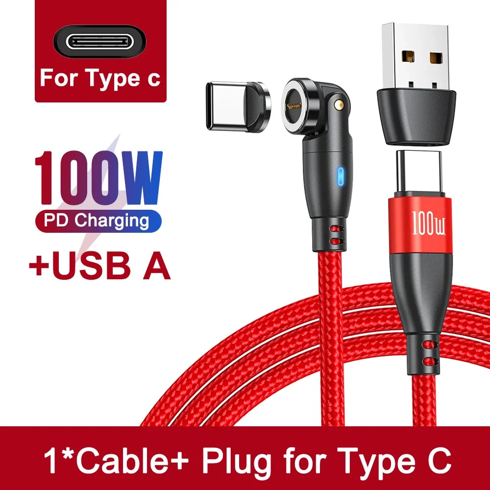 Magnetisches USB C Ladekabel 100W PD 5A – 540° Drehbar – Schnellladung - Daten