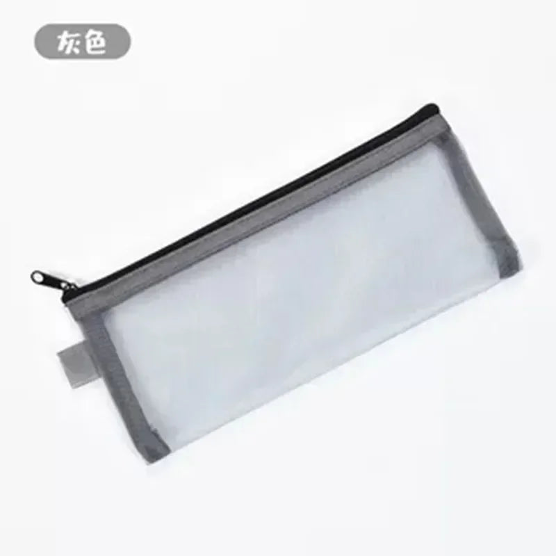 Transparentes Mesh Stift-Etui Kunststoff Mini Mäppchen für Büro - Schule