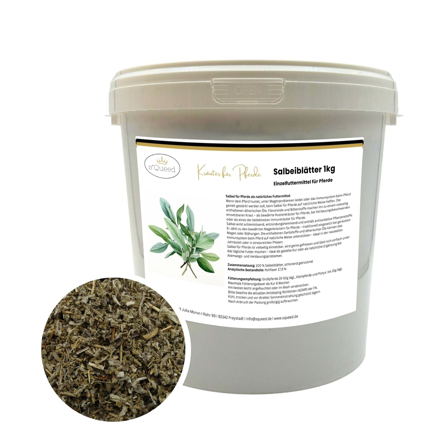 Salbei für Pferde 1kg natürliche Unterstützung Atemwege Verdauung