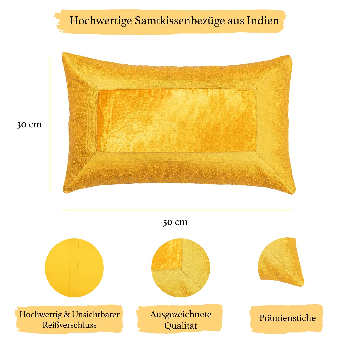 Orientalischer Kissenbezug 30x50 aus Brokat Samt und Baumwolle-Aga's Own