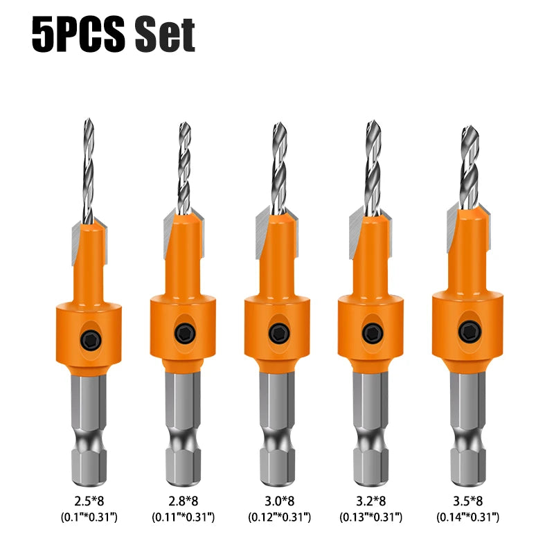 Sechskantschaft HSS Holzsenker Schraubenausdreher in verschiedenen Größen
