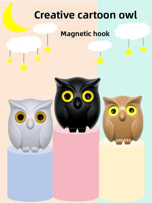 Magnetischer Schlüsselhaken Eulenmotiv selbstklebend für Wandmontage