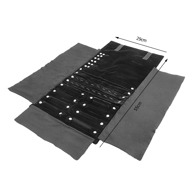 Eleganter Reise Schmuck Organizer aus Samt – Aufrollbar & Faltbar
