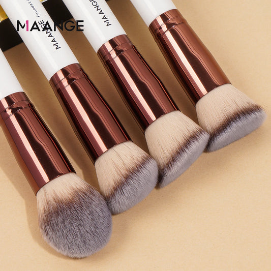 4-teiliges Make-up-Pinsel-Set mit Etui – Foundation, Concealer und Puder-Yabubest - Home & More