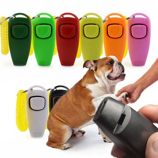 2-in-1 Pet Clicker und Hundetrainingspfeife mit Schlüsselring für Training