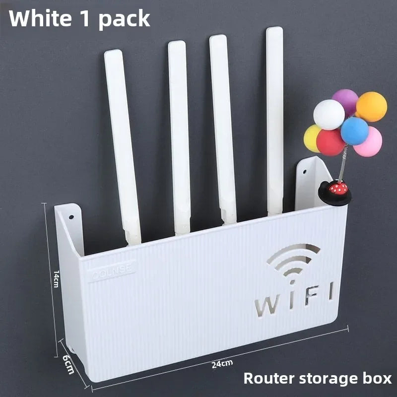 Wandmontiertes WLAN-Router-Regal mit Kabelmanagement für Wohnzimmer