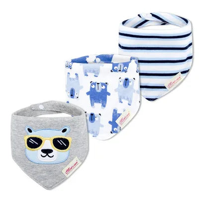 Weiches 3-teiliges Baby-Speicheltuch Set für Jungen - Mädchen – saugfähig, unisex