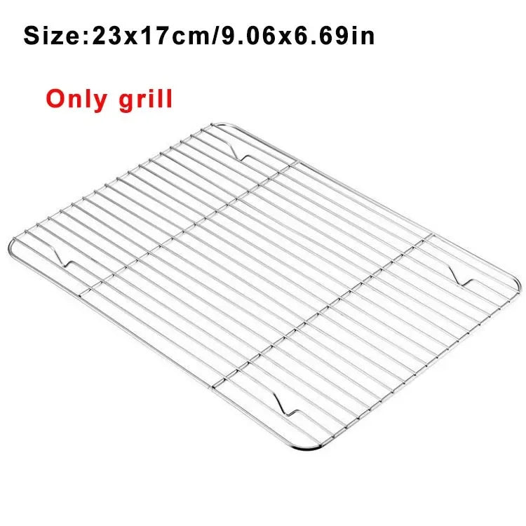 Rechteckiges Edelstahl Backform Set mit abnehmbarem Kühlregal