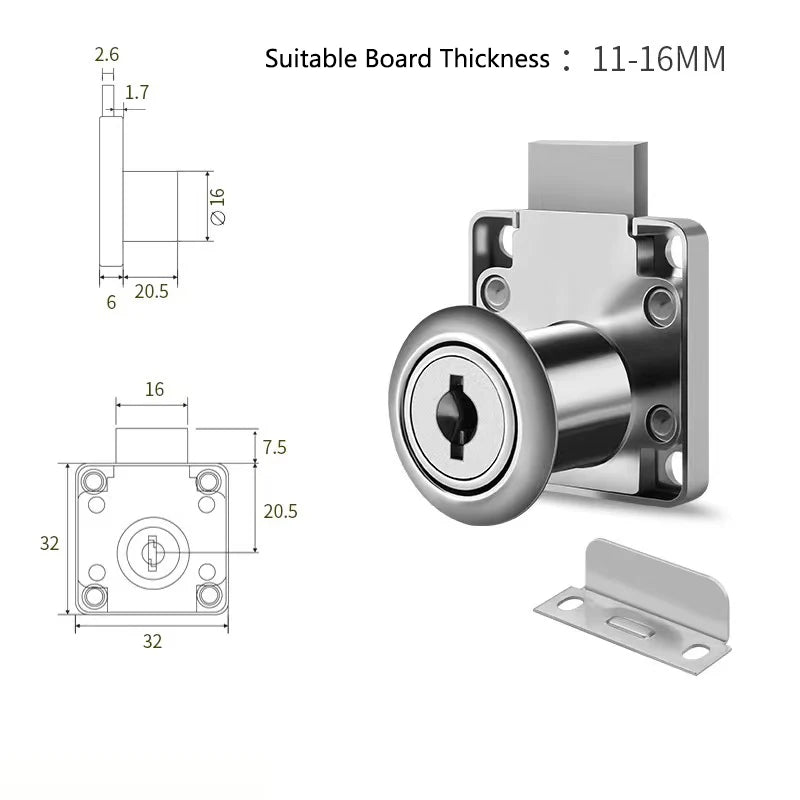 Hochwertiges Zink-Legierung Möbel-Nockenschloss für Schubladen - Schränke
