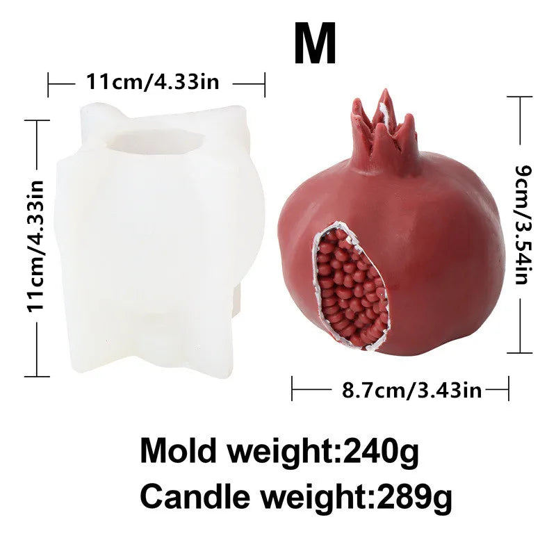 Kreative 3D Silikonform Granatapfel für Kerzen Aromatherapie Deko