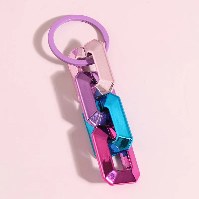 Bunte Acryl Schlüsselanhänger mit O-förmiger Schnalle – Trendiges Accessoire