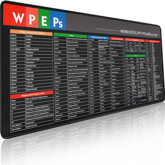 Spanisches Mauspad mit Spickzettel für Excel Word Windows PowerPoint Büro-Yabubest - Home & More