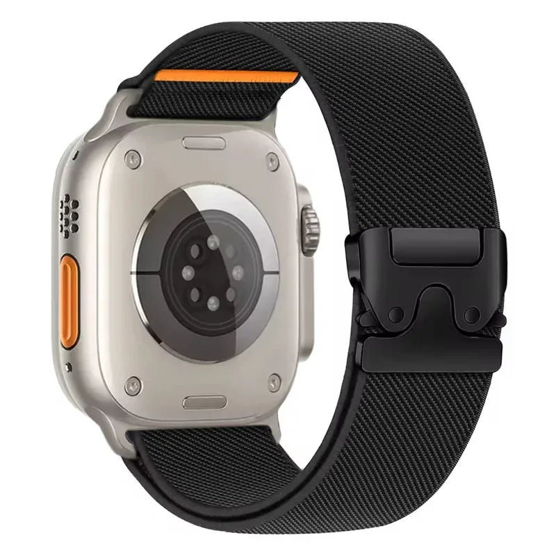 Elastisches Nylon Armband 38-49mm für Smartwatches mit Fallschirmschnalle Sport