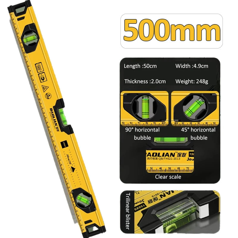 3-in-1 Magnet-Wasserwaage Aluminium 45°/90°/180° stoßfest Nivellierer